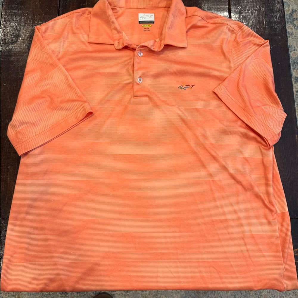 Greg Norman Collection Vibrant Orange Polo Shirt play dry.